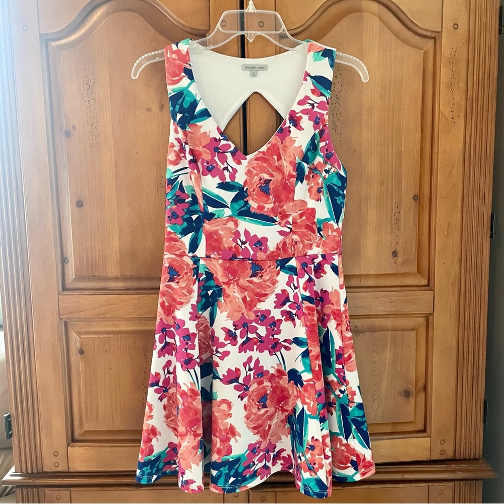 Charolette Russe White and Pink Floral Dress